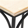 Claudette Set of 2 Rattan Accented Wood & Metal Rectangle Side Tables