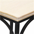 Claudette Set of 2 Rattan Accented Wood & Metal Square Side Tables