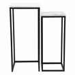 Sarrasseau Set of 2 White Marble Square Side Tables