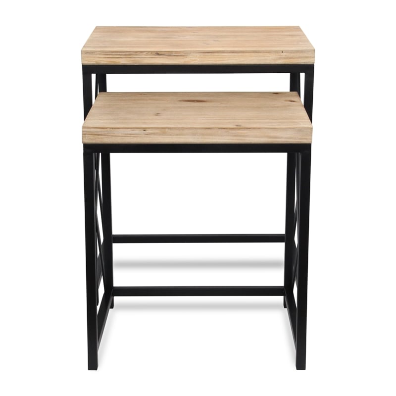 Briarcrest Set of 2 Wood & Metal Side Tables
