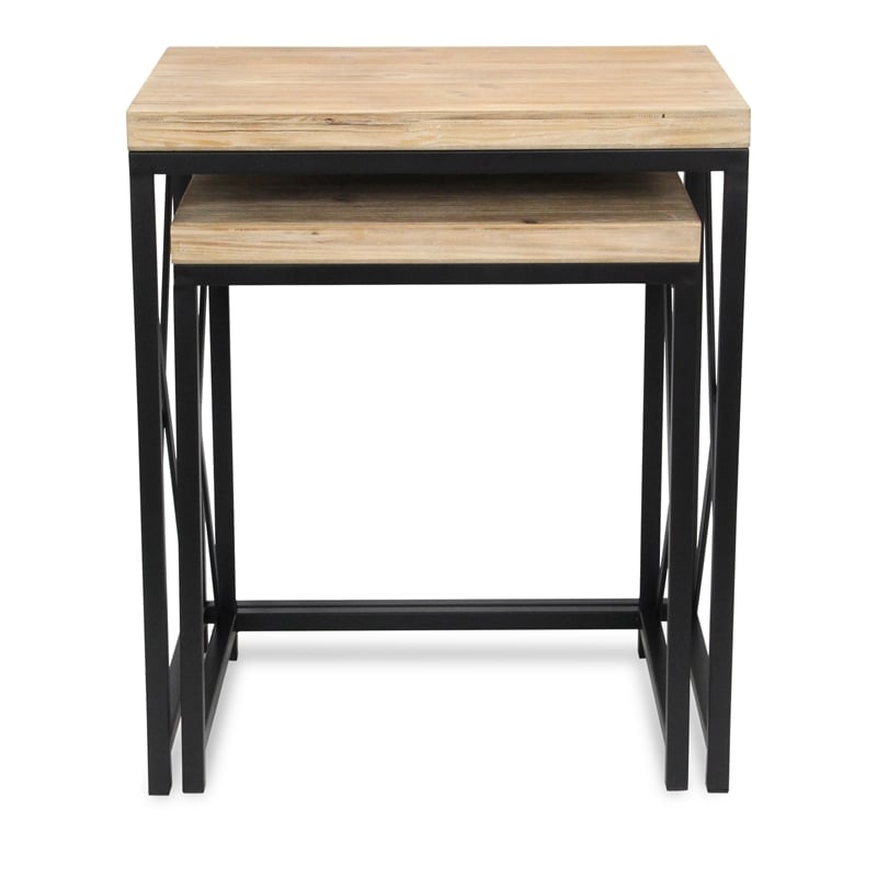 Briarcrest Set of 2 Wood & Metal Side Tables