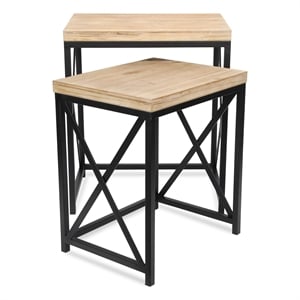 Briarcrest Set of 2 Wood & Metal Side Tables