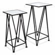 Aeriva Set of 2 Square Metal Modern Tables - Mirror Top - Black