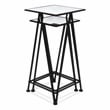 Aeriva Set of 2 Square Metal Modern Tables - Mirror Top - Black