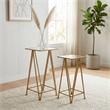 Aeriva Set of 2 Square Metal Modern Tables - Mirror Top - Gold