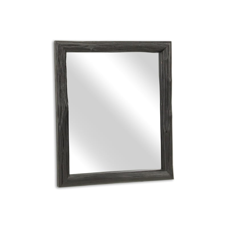 Emmalora Painted Natural Wood Bar Framed Mirror - Black
