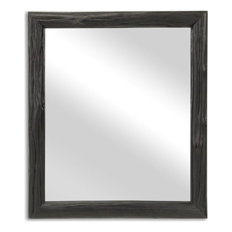 Emmalora Painted Natural Wood Bar Framed Mirror - Black
