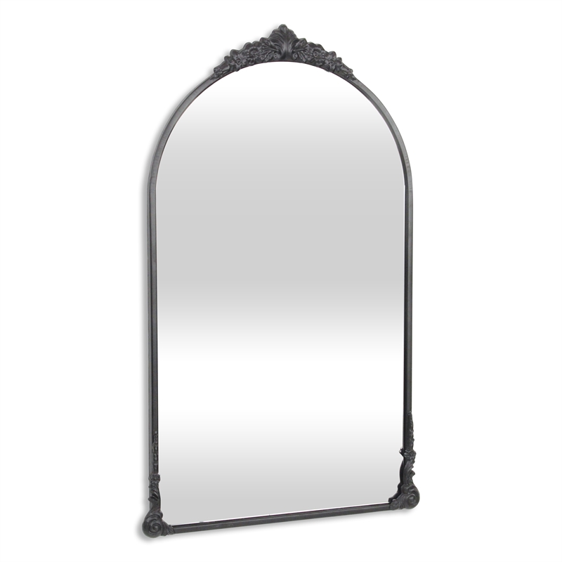 Everlaine Modern Victorian Black Wall Accent Mirror