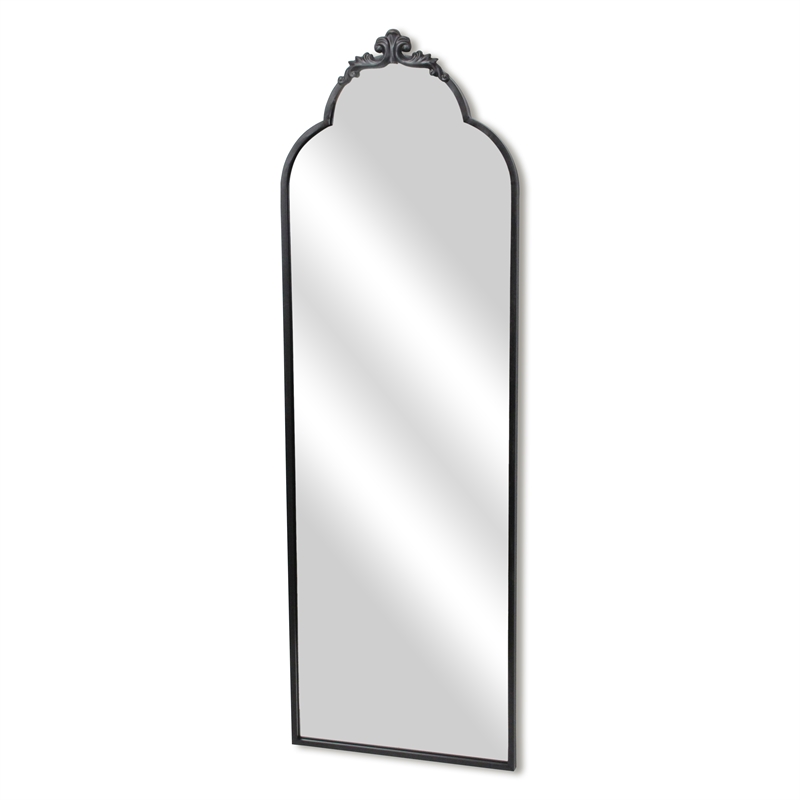 Everlaine Modern Victorian Black Floor Mirror