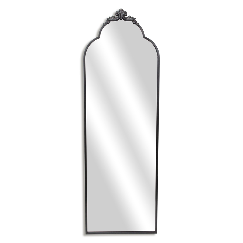 Everlaine Modern Victorian Black Floor Mirror