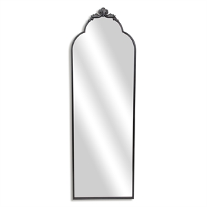 Everlaine Modern Victorian Black Floor Mirror