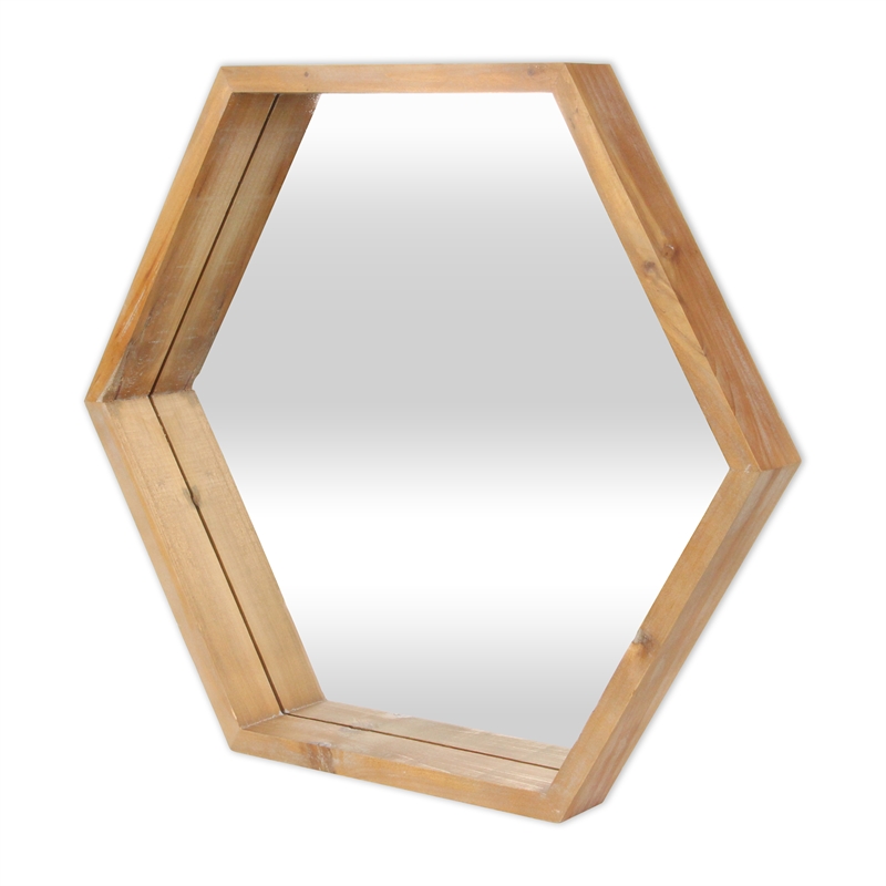 Althea Hexagonal Wooden Wall Mirror