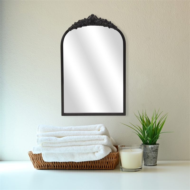 Everlaine Modern Victorian Black Accent Mirror