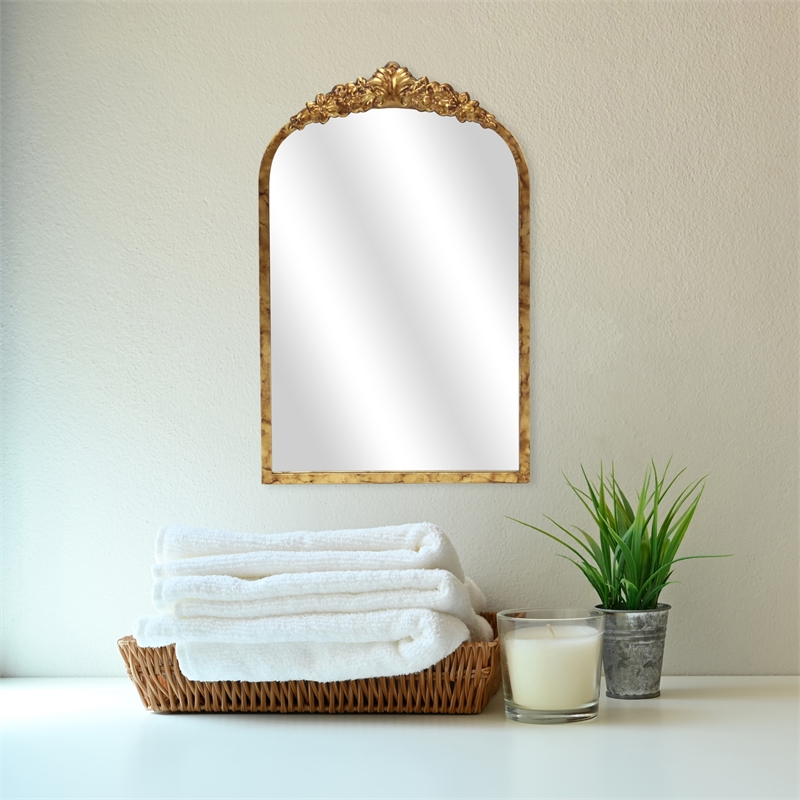 Everlaine Modern Victorian Gold Accent Mirror