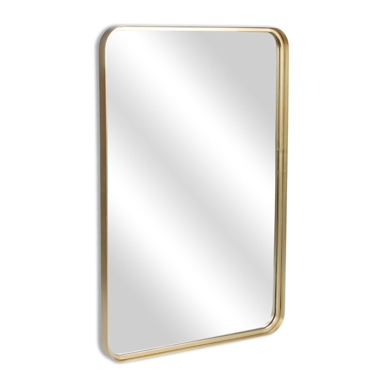 Nuvelle Gold Metal Curved Rectangular Wall Mirror