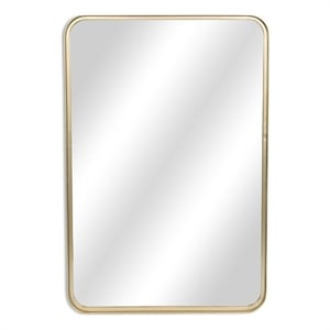 Nuvelle Gold Metal Curved Rectangular Wall Mirror