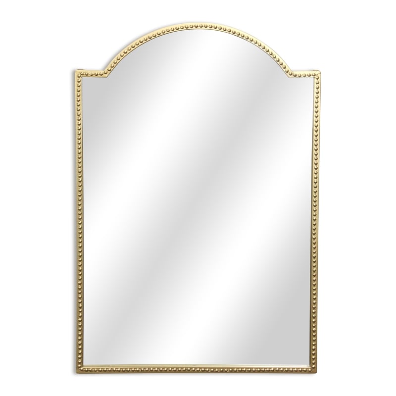 Nuvelle Arch Top Gold Metal Framed Wall Mirror - Studded -