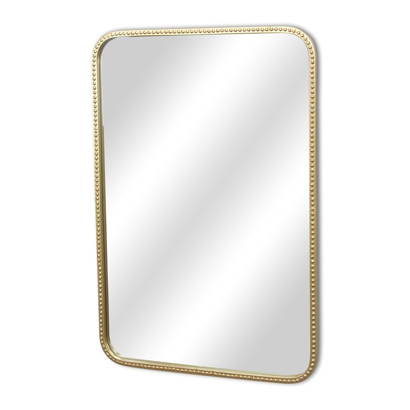 Nuvelle Rectangular Gold Metal Framed Wall Mirror - Studded -