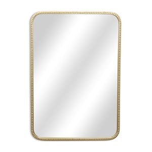 Nuvelle Rectangular Gold Metal Framed Wall Mirror - Studded -