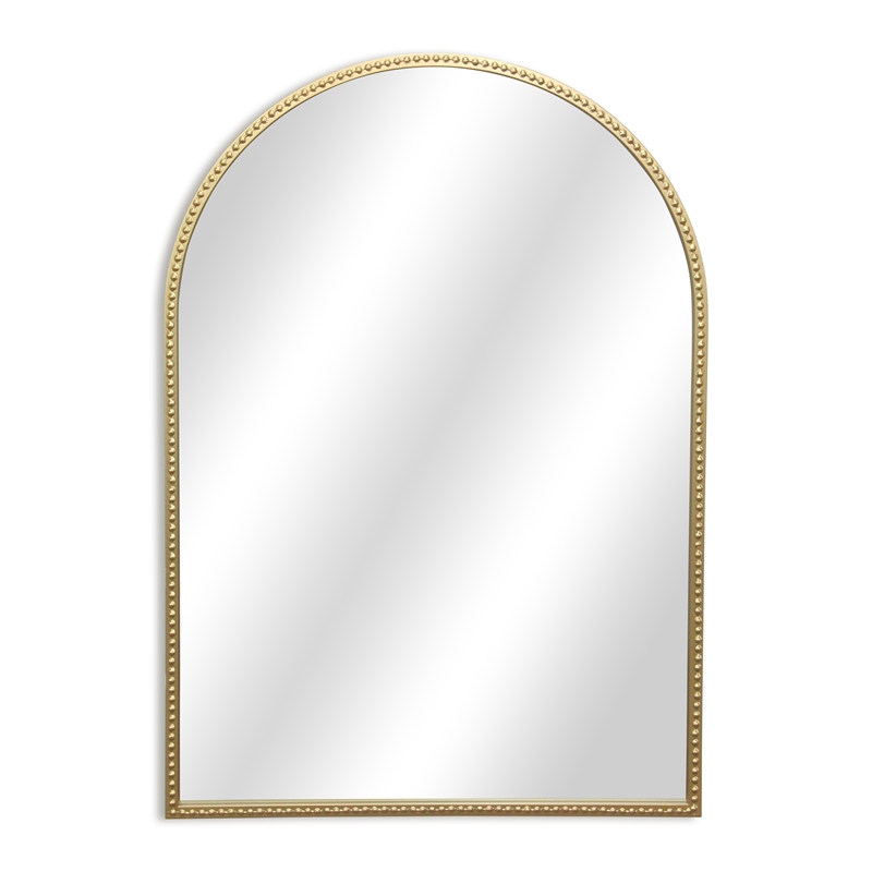 Nuvelle Curve Top Gold Metal Framed Wall Mirror - Studded -