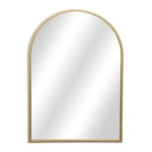 Nuvelle Curve Top Gold Metal Framed Wall Mirror - Studded -