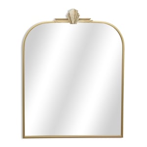 Nuvelle Artdeco Themed Gold Metal Wall Mirror