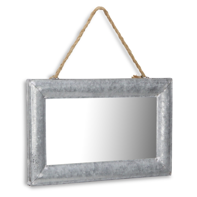 Alma Galvanized Framed Hanging Mirror