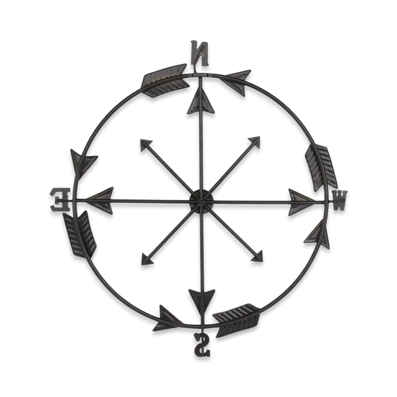 Elara Gold and Gray Metal Wall Compass