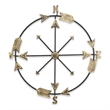 Elara Gold and Gray Metal Wall Compass