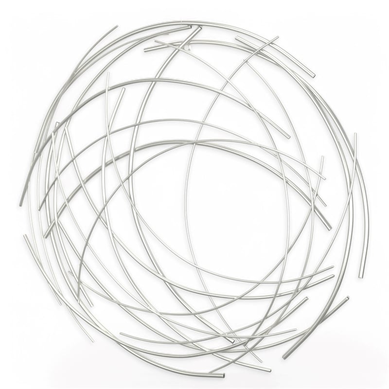 Denine Large Abstract Round Wall Art - Silver
