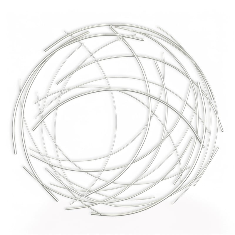 Denine Large Abstract Round Wall Art - Silver