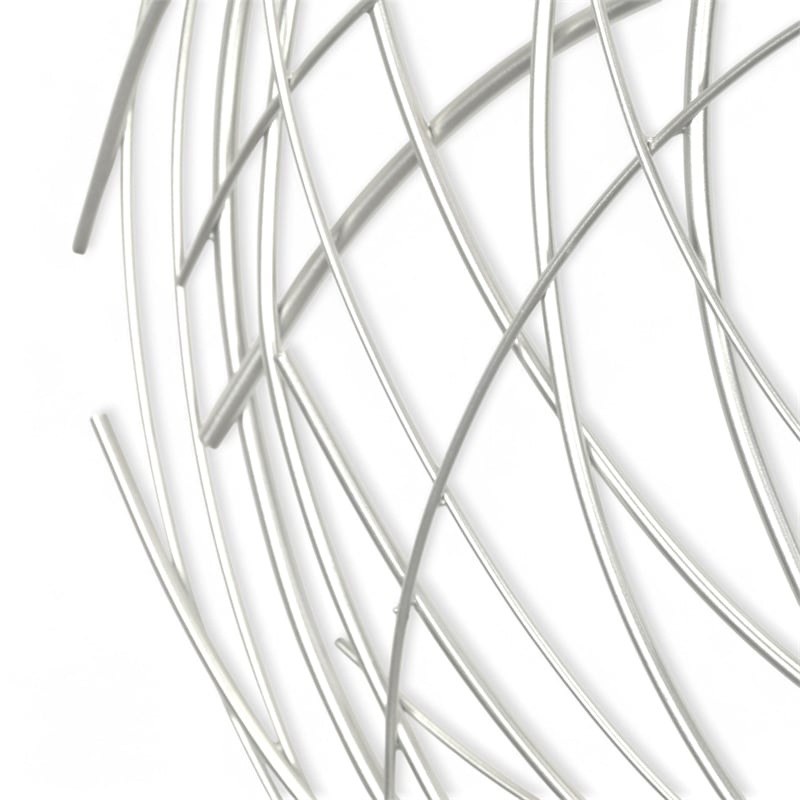 Denine Large Abstract Round Wall Art - Silver