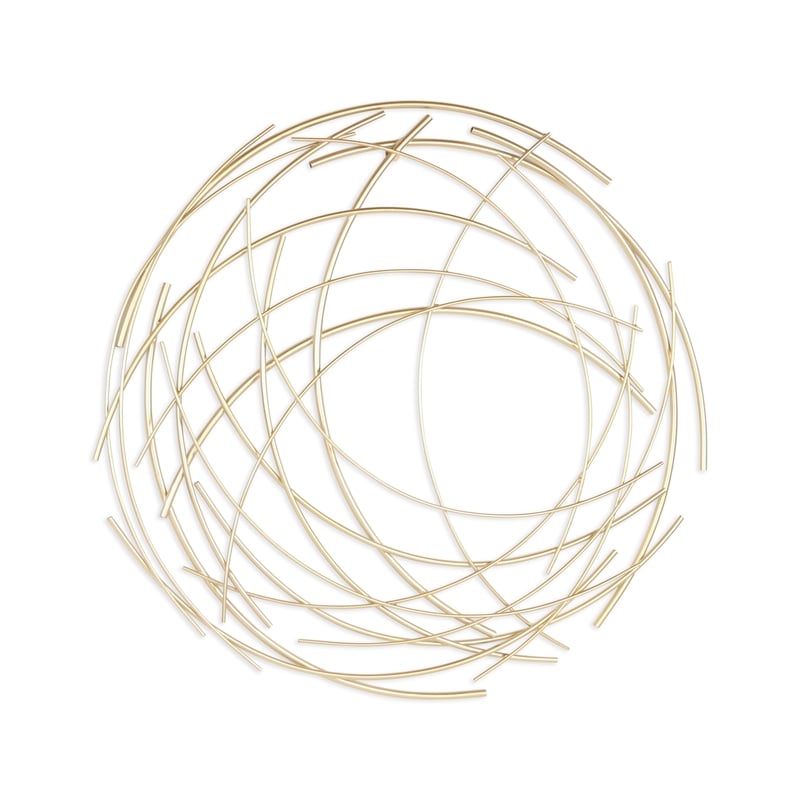 Denine Large Abstract Round Wall Art - Gold