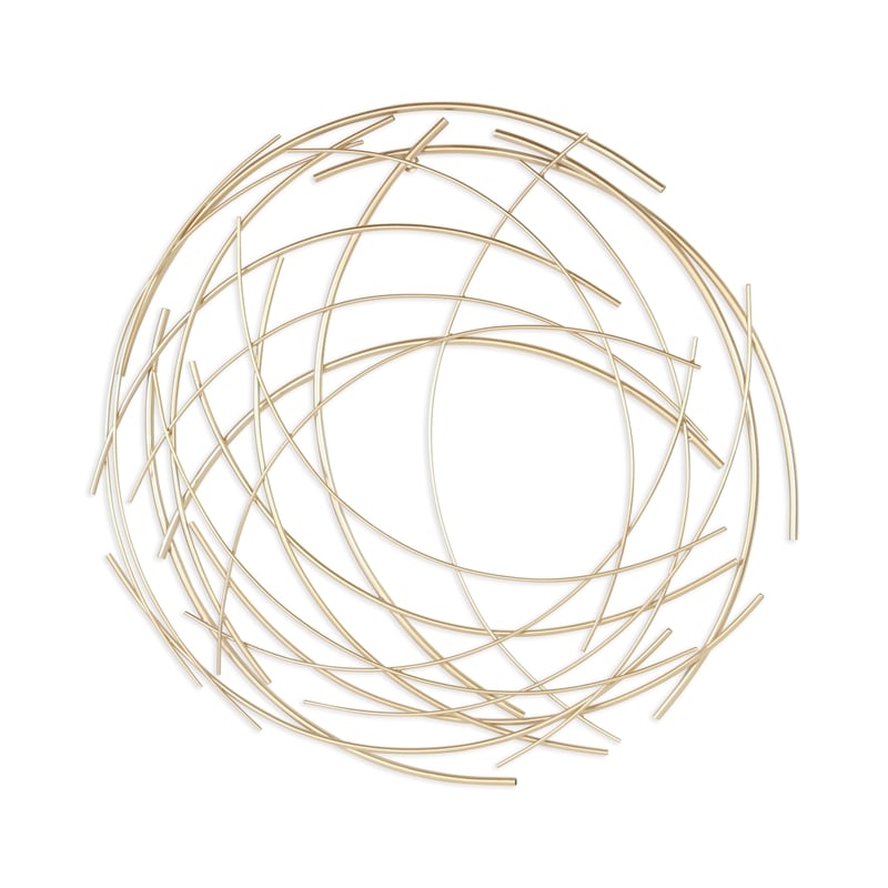 Denine Large Abstract Round Wall Art - Gold