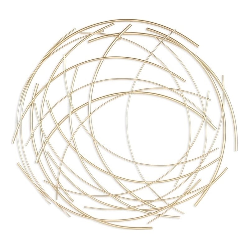 Denine Large Abstract Round Wall Art - Gold