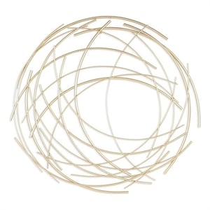 Denine Large Abstract Round Wall Art - Gold