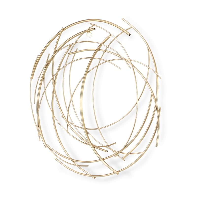 Denine Small Abstract Round Wall Art - Gold