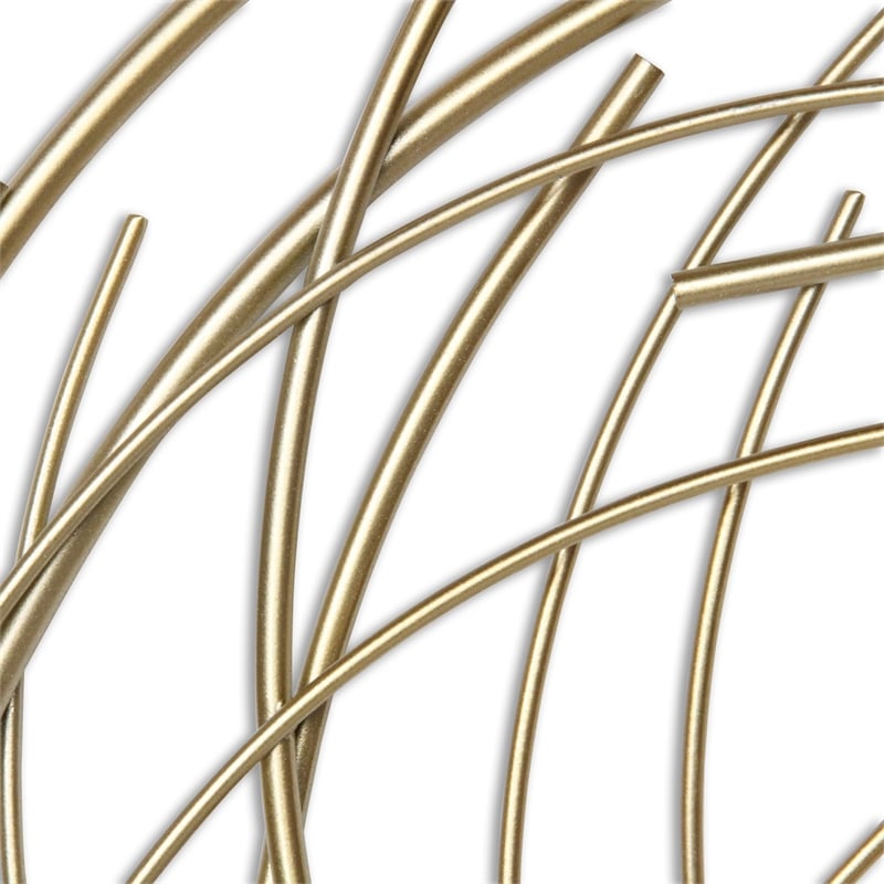 Denine Small Abstract Round Wall Art - Gold