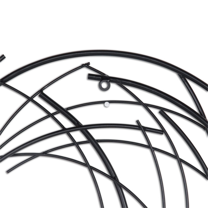 Denine Small Abstract Round Wall Art - Black