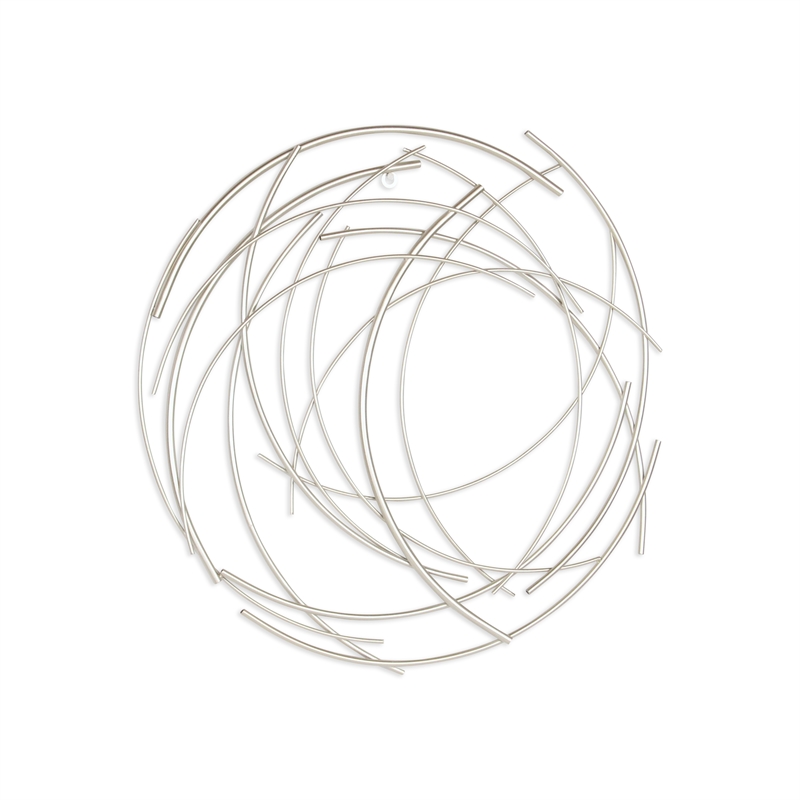 Denine Small Abstract Round Wall Art - Silver