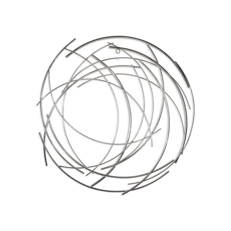 Denine Small Abstract Round Wall Art - Silver