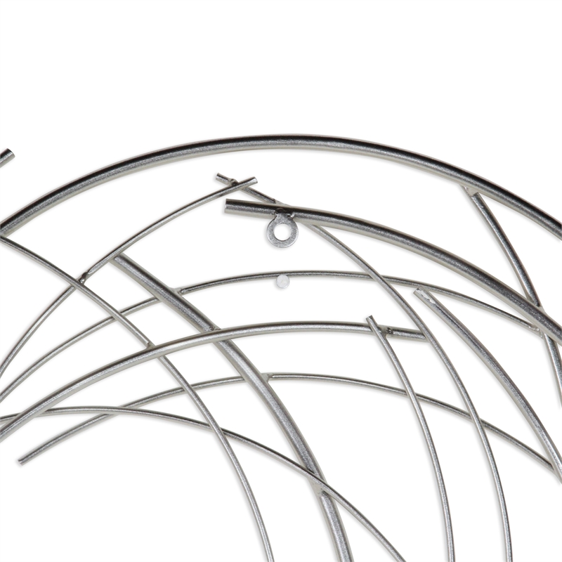 Denine Small Abstract Round Wall Art - Silver