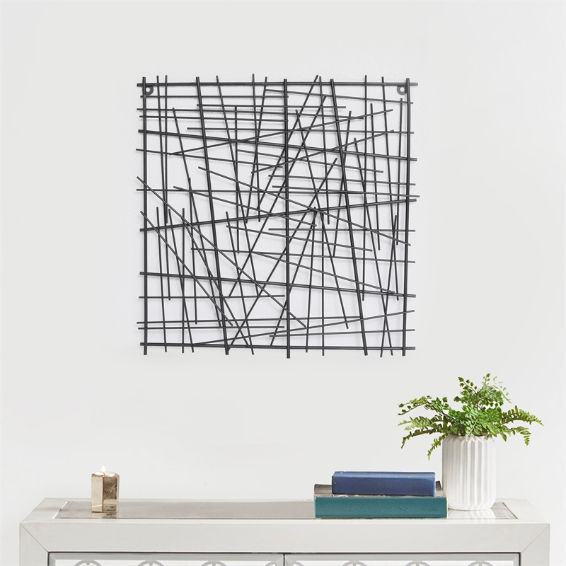 Ablinea Pewter Finished Square Abstract Wall Art