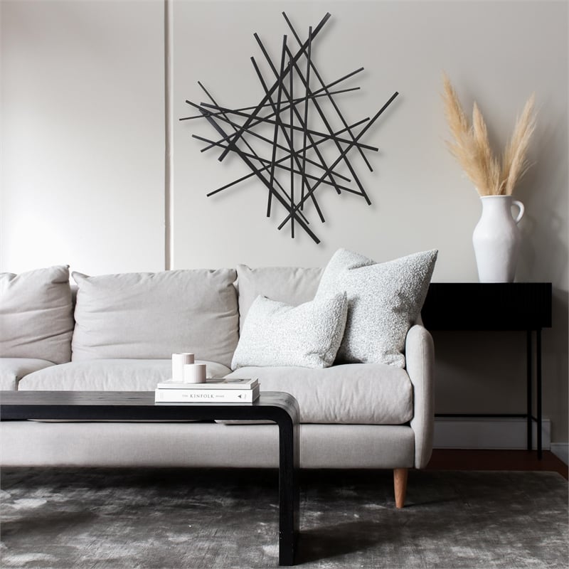 Avalon Small Abstract Wall Decor - Black