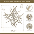 Avalon Small Abstract Wall Decor - Gold