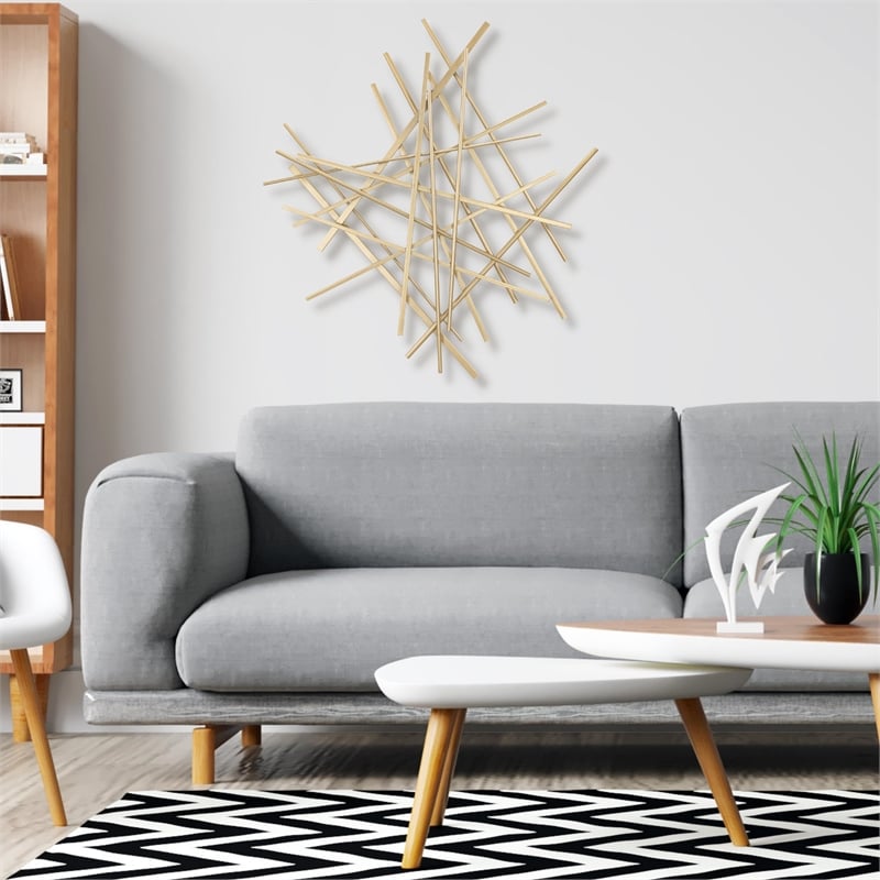 Avalon Small Abstract Wall Decor - Gold