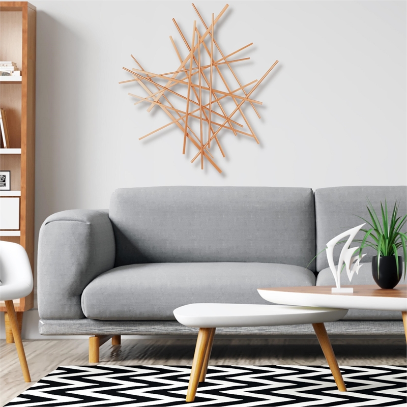 Avalon Small Abstract Wall Decor - Rose Gold