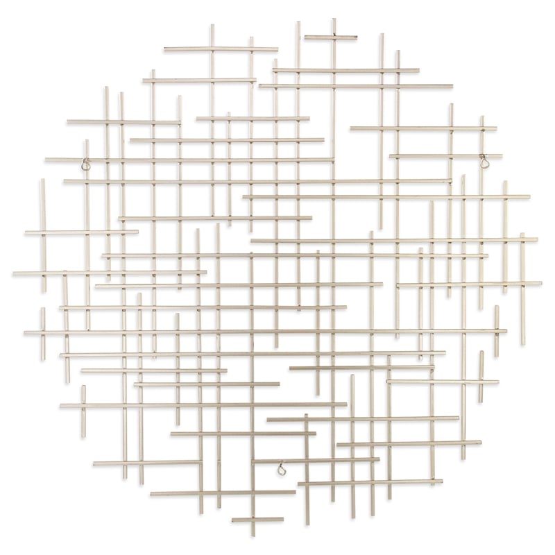 Iquara Large Round Metal Wall Art - Silver