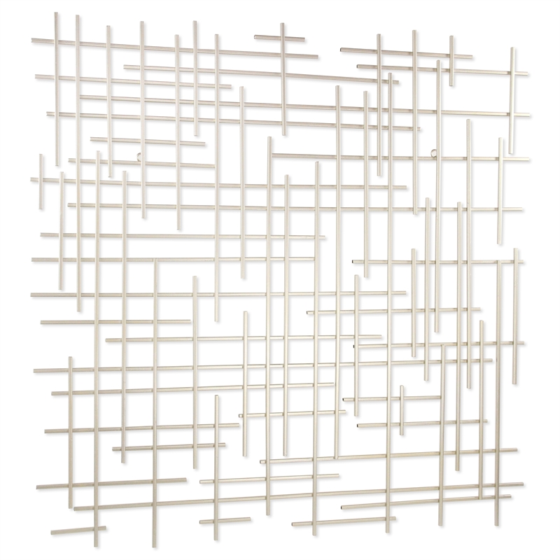 Iquara Large Square Metal Wall Art - Silver