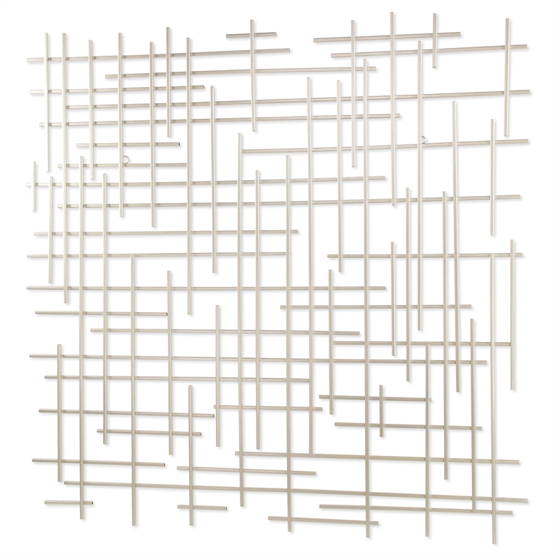 Iquara Large Square Metal Wall Art - Silver